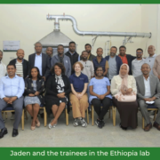 Jaden and the trainees in the Ethiopia lab