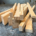 Varying sized sticks cut from douglas fir lumber.